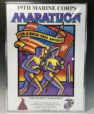 THE PEOPLE'S MARATHON MARINE CORPS FRAMED POSTER 
22 1/4" 16 