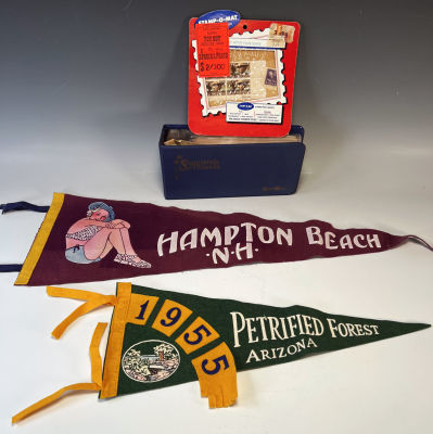 STATE BIRD & FLOWER STAMPS, COLLECTIBLE PENNANTS. STATE BIRD &amp; FLOWER STAMPS, COLLECTIBLE 