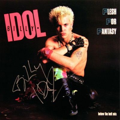 Billy Idol signed "Flesh For Fantasy" single album. Billy Idol's 1984's 12 Inch Single from the 