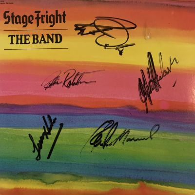 The Band Stage Fright signed 1970 Vinyl LP autographed by Rick Danko, Levon Helm,Garth Hudson 
