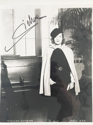 Marlene Dietrich signed photo. 8x10 inches
