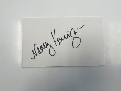 Figure Skating Champion Nancy Kerrigan original signature. 5x3 inches