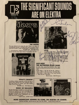 Rock Band LOVE signed Electra Records Advertisement. Love signed Elektra Records Print Ad for 