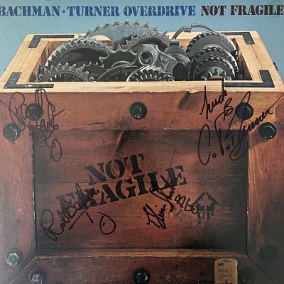 Bachman Turner Overdrive Not Fragile signed album autographed by Randy Bachman, Blair Thornton 