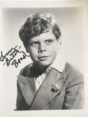 Our Gang Tommy Bond signed photo. 8x10 inches