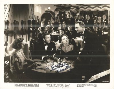 Song of the Thin Man Myrna Loy Signed Movie Photo. Song of the Thin Man Signed Movie Photo 