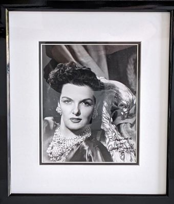 Jane Russell Signed Photo. 8x10 photo. Item is custom matted and framed. uter frame 11 x14