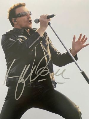 Bono signed photo. 8x10 inches
