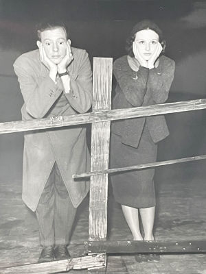 Couple on the fence vintage photo. 8x10 inches