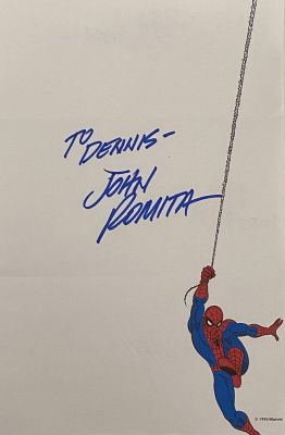 Comic book artist John Romita Sr. original signature.6x9 inches