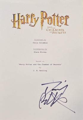 Harry Potter Daniel Radcliffe signed script cover photo. Harry Potter and the Chamber of Secrets 