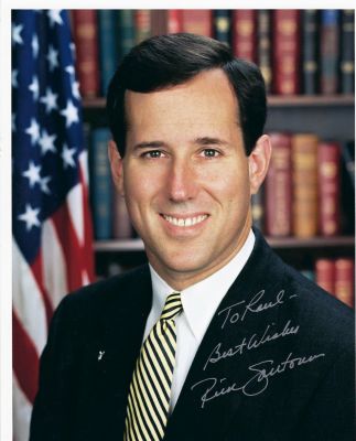 Rick Santorum signed photo. 8x10 inches