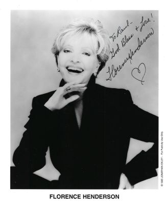 Florence Henderson signed photo. 8x10 inches