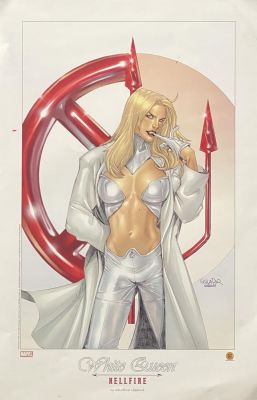 White Queen Hellfire Club Emma Frost print by Salvador Larroca. 11x 17 inches