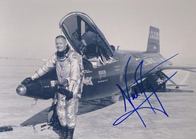 Neil Armstrong signed photo. 9x12 inches
