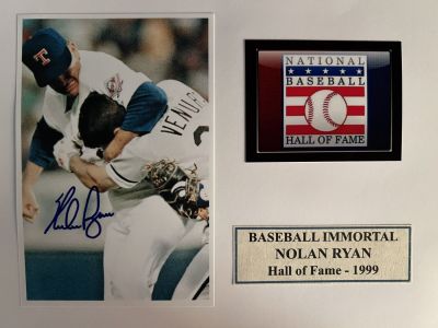 Nolan Ryan signed photo. 8x10 inches