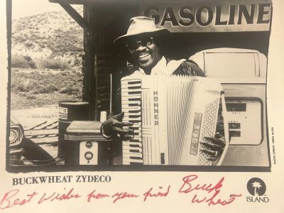 Buckwheat Zydeco signed photo. 10x8 inches