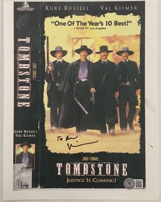 Tombstone signed photo-Beckett authenticated. Tombstone vintage photo autographed by Val Kilmer 