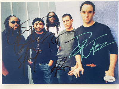Dave Matthews Band signed photo autographed by Dave Matthews, Carter Beauford, Stefan Lessard 