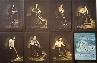 Chicago signed album insert poster. 36 in. by 20 in. Insert poster to the album Chicago II,. 