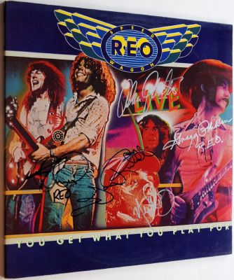 REO Speedwagon signed Live: You Get What You Play For album. REO Speedwagon 1977 Live: You Get 