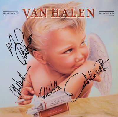 Van Halen signed 1984 album. Van Halen 1984 album. Signed: Edward Van Halen, Alex Van Halen 