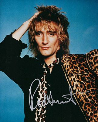 Rod Stewart signed photo. 8x10 inches