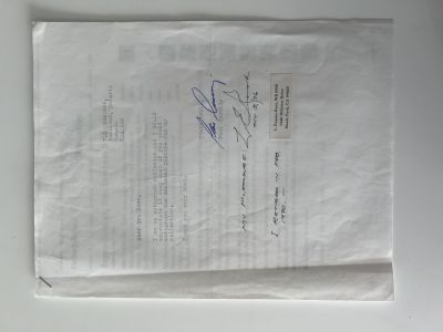 L. Eugene Root signed letter.9x12 inches