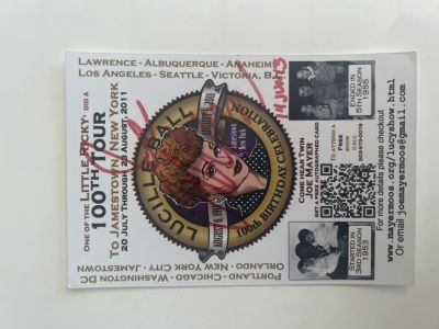 Joe Mayer signed Lucille Ball 100th Birthday Celebration card. One of the Little Ricky. 