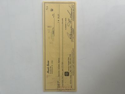 Hank Snow personal check. Country music legend Hank Snow personal check dated June 14, 1983