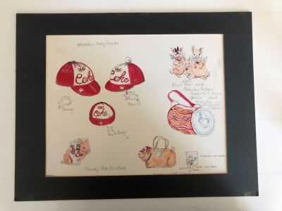 Fenway the Pigasus Original Art - All Heart Designs - Mounted. 18x14 inches