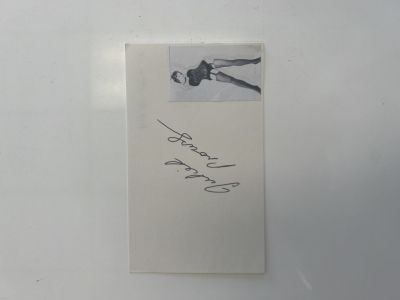 Dancer Juliet Prowse original signature.5x3 inches