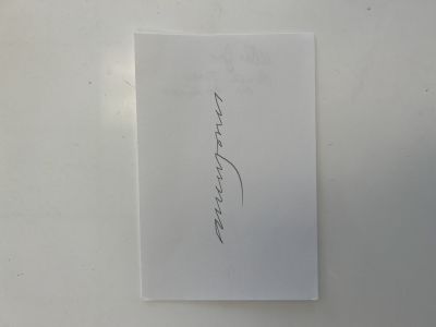 British pop artist Allen Jones original signature.6x4 inches