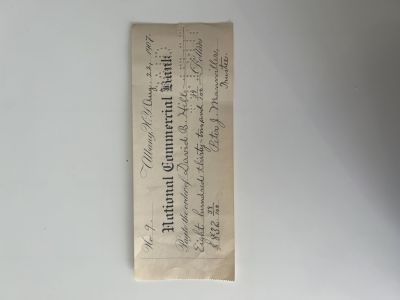 Governor of New York David B. Hill signed check. 8x3 inches