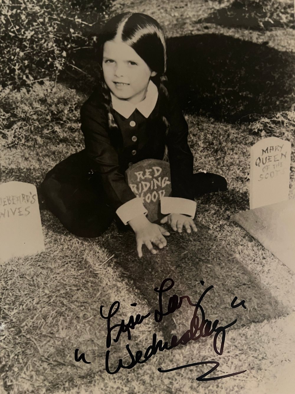 The Addams Family Lisa Loring signed photo. 8x10 inches