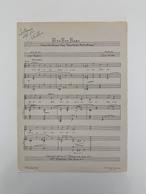 Bye Bye Baby Jule Styne signed lyrics. Bye Bye Baby signed lyrics autographed by Jule Styne