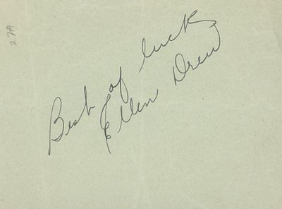 Man In The saddle Ellen Drew signature cut. Ellen Drew signature cut