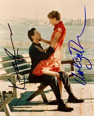 Sweet November Keanu Reeves and Charlize Theron signed movie photo. Sweet November signed movie