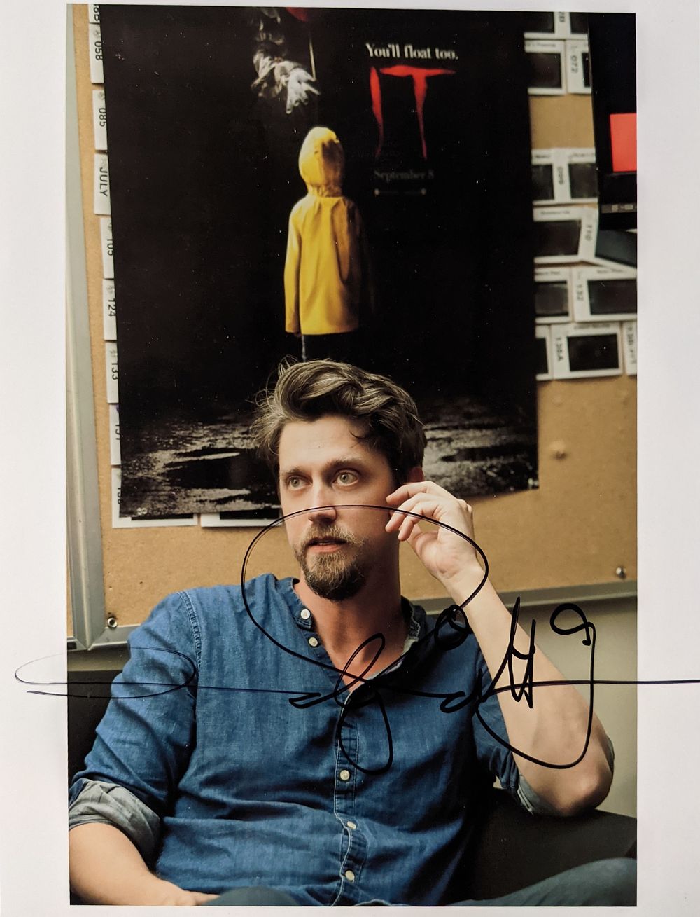 IT signed photo. IT signed movie photo autographed by director AndrÃ©s Muschietti. 8x10 inches.
