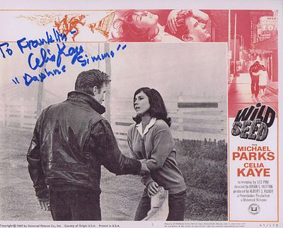 Wild Seed Celia Kaye signed lobby card autographed by Celia Kaye.