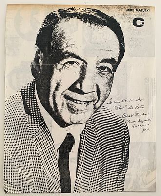 Some Like it Hot Mike Mazurki signed Magazine page. Mike Mazurki signed Magazine page