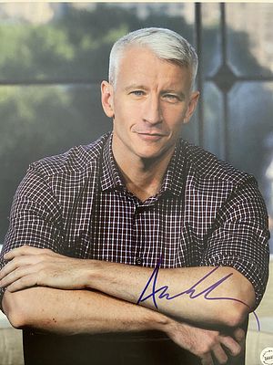 Anderson Cooper signed photo. CNN news anchor Anderson Cooper signed photo. 8x10 inches