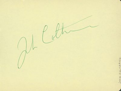 John Coltrane signature cut. GFA Authenticated