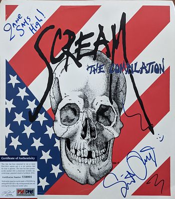 Scream The Compilation Signed Album Cover - PSA Authenticated signed by Steven Perkins. Scream