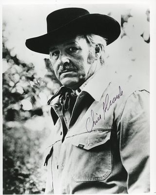 Bonanza Chris Alcaide signed photo. Chris Alcaide autographed 8x10 black and white photograph.