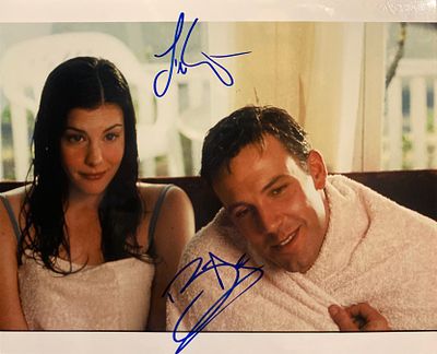 Jersey Girl Liv Tyler and Ben Affleck signed movie photo. Jersey Girl signed movie photo