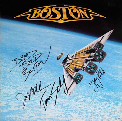 Boston Third Stage signed album. Signed: Brad Delp Boston, Tom Scholz, Jim Masdea, and Gary Phil