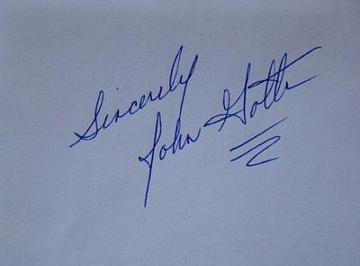 John Gotti signature slip. 4.25 in. by 3.25 in. slip autographed by John Gotti.