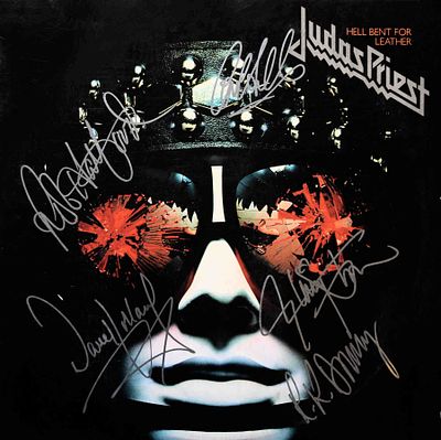 Judas Priest signed Hell Bent For Leather album. Judas Priest's 1979 Hell Bent For Leather