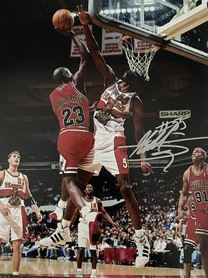Chicago Bulls Michael Jordan signed photo. 8x10 inches